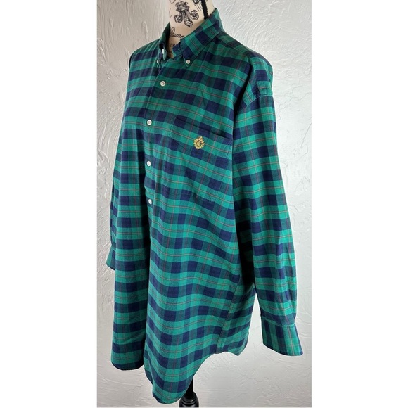 Ralph Lauren Plaid Button Down Long Sleeve Cotton Double L Crest Shirt Medium - Picture 6 of 13